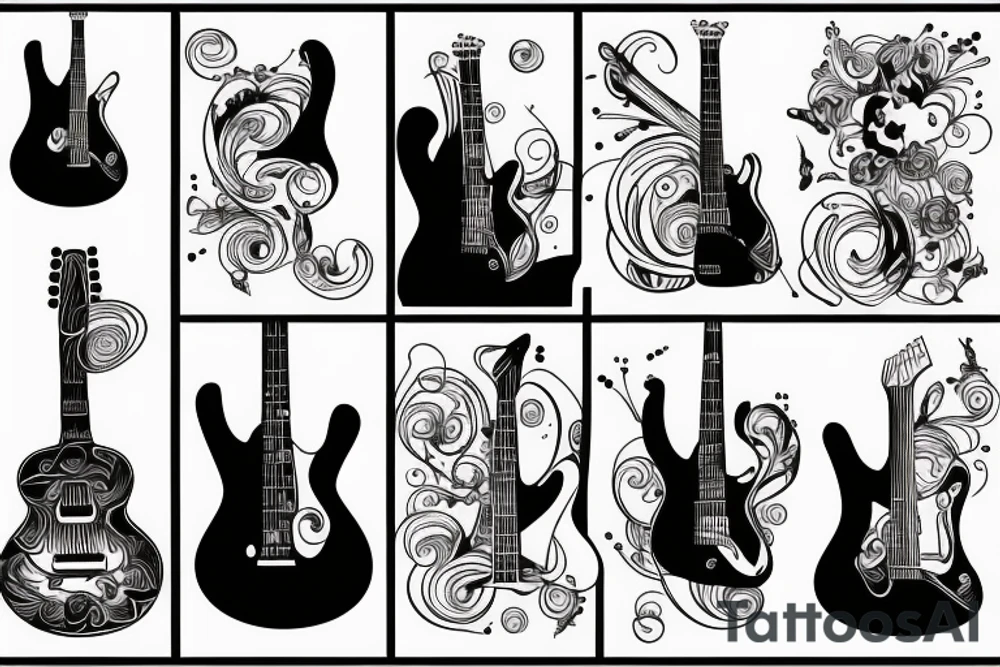 piano mix guitar tattoo idea