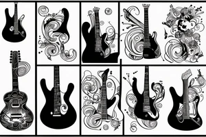 piano mix guitar tattoo idea