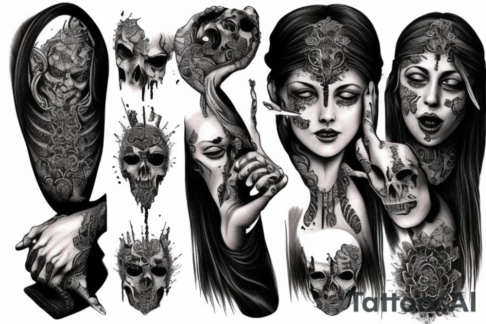 Kali drinking blood tattoo idea