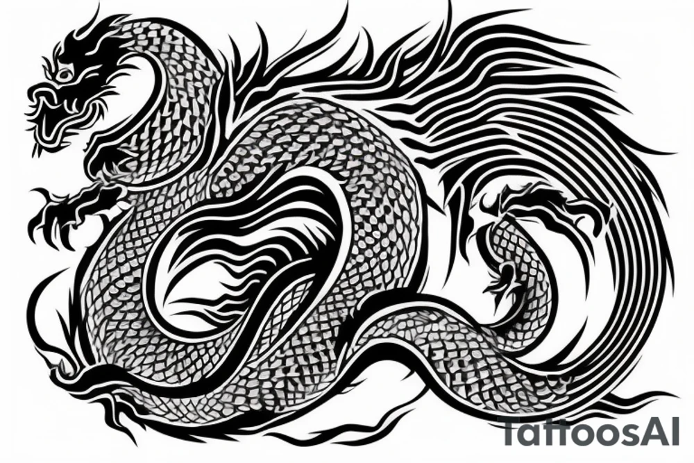 Japanese dragon bicep bracelet tattoo idea
