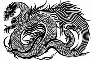 Japanese dragon bicep bracelet tattoo idea