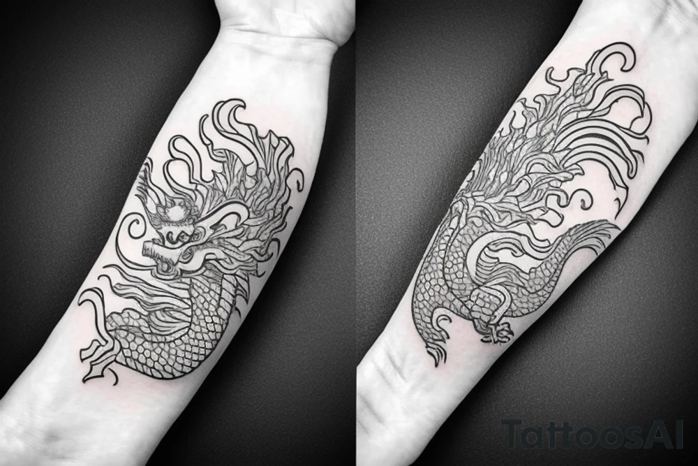 Japanese dragon bicep bracelet tattoo idea