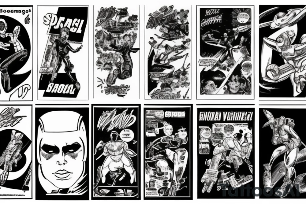 A retro sci fi comic book character tattoo idea
