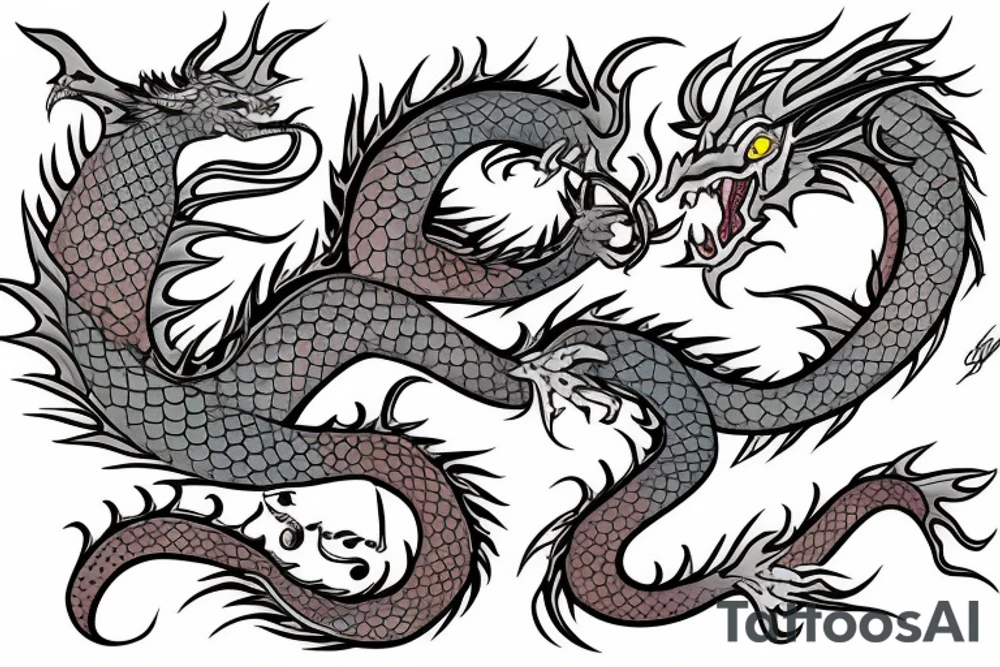 A color dragon with name is BEHNAZ tattoo idea