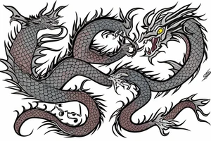A color dragon with name is BEHNAZ tattoo idea