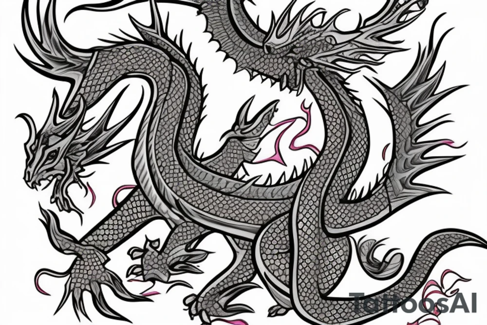 A color dragon with name is BEHNAZ tattoo idea