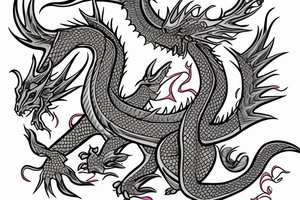 A color dragon with name is BEHNAZ tattoo idea