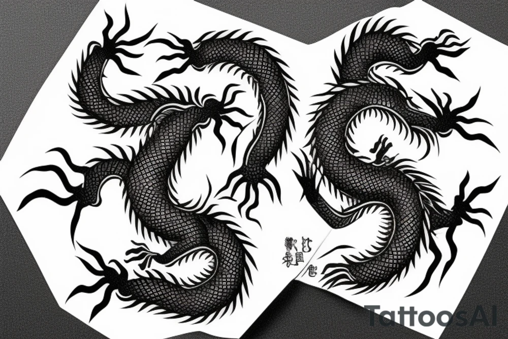 Japanese dragon bicep bracelet tattoo idea