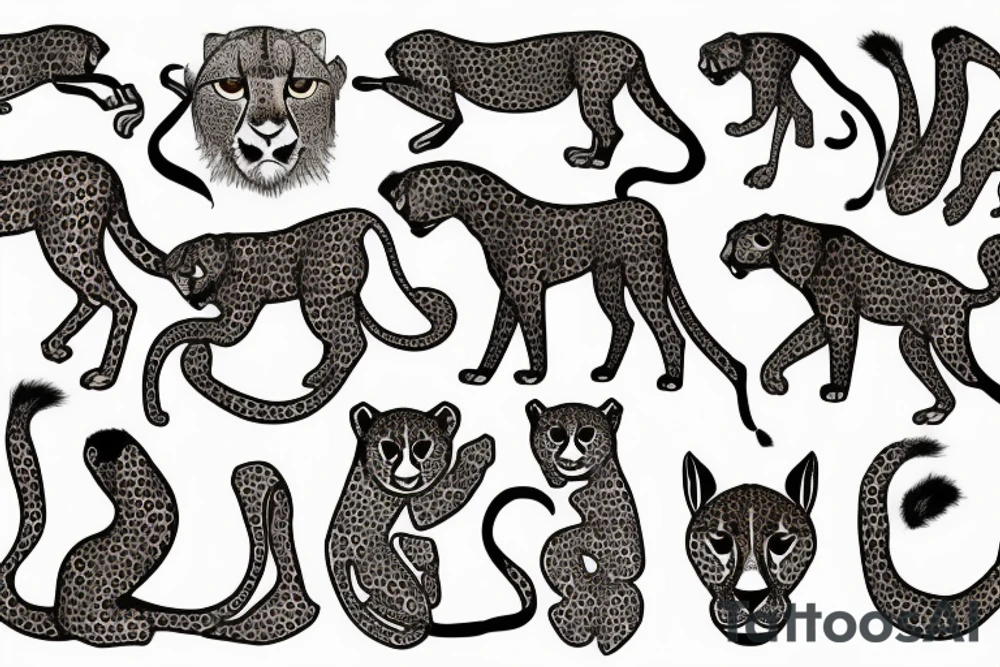 A cheetah from persian empire and persian style tattoo idea A cheetah from persian empire and persian style tattoo idea