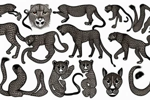 A cheetah from persian empire and persian style tattoo idea
