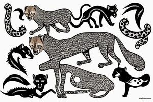 A cheetah from persian empire and persian style tattoo idea