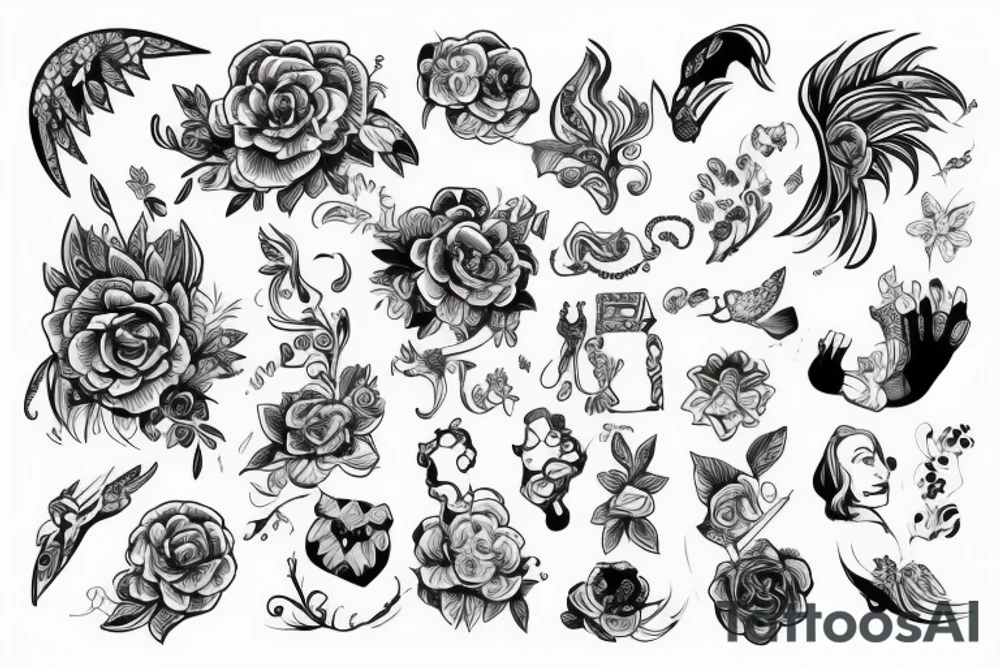 Демон и кошка tattoo idea