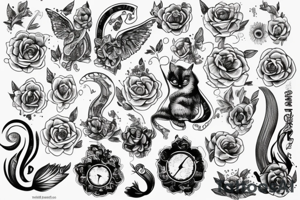 Демон и кошка tattoo idea