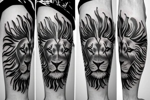lion and sun flag tattoo idea