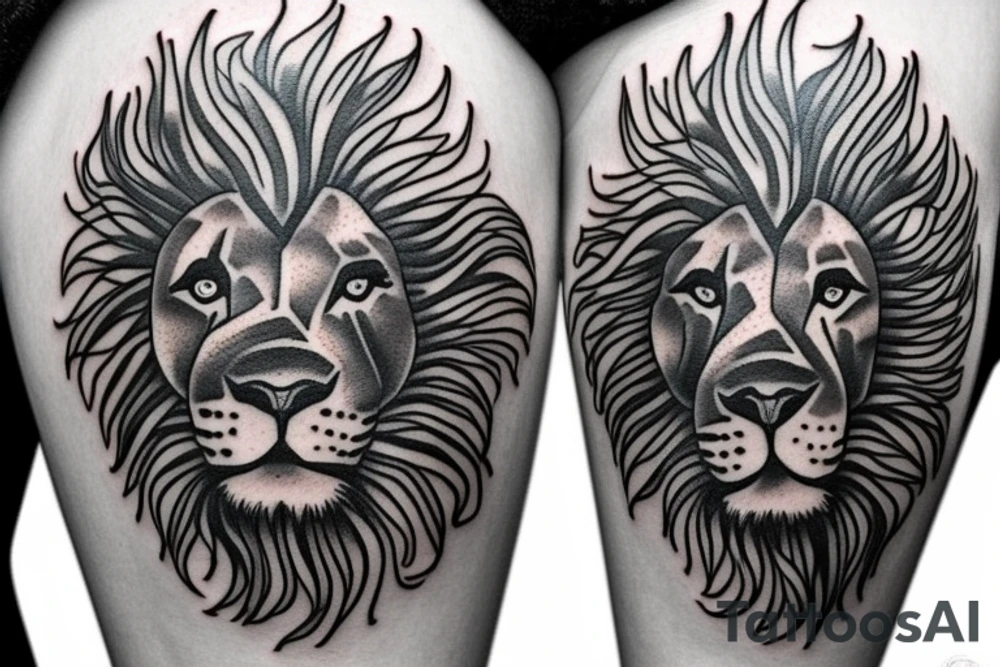 lion and sun flag tattoo idea