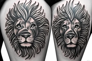 lion and sun flag tattoo idea