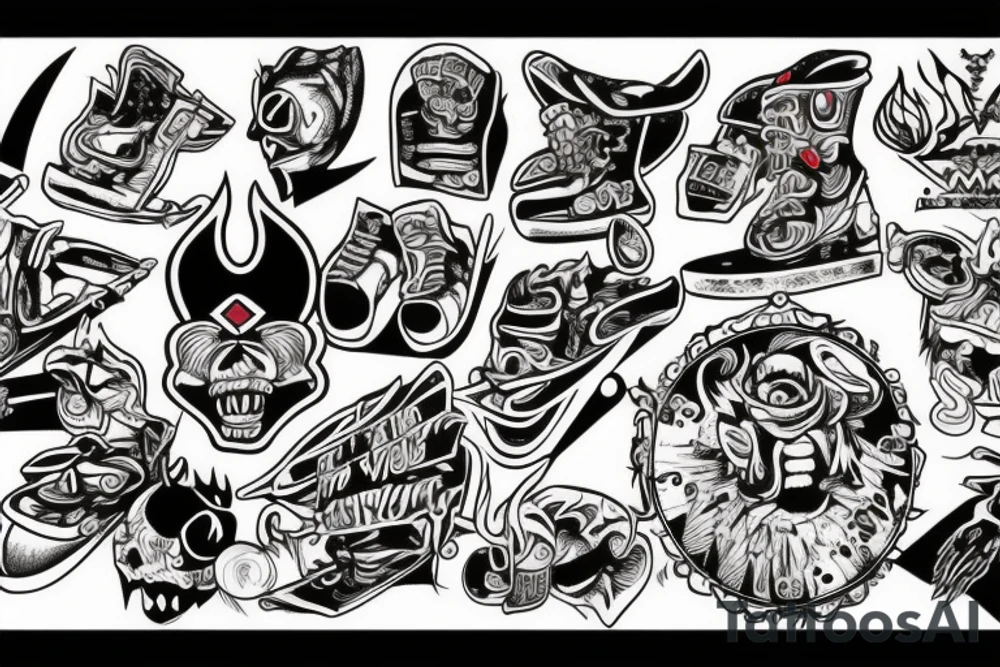 Devil on skateboard tattoo idea