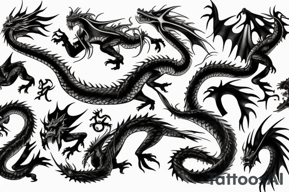 dragon Zilant in symbol of Chaos tattoo idea