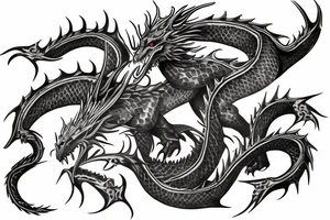 dragon Zilant in symbol of Chaos tattoo idea