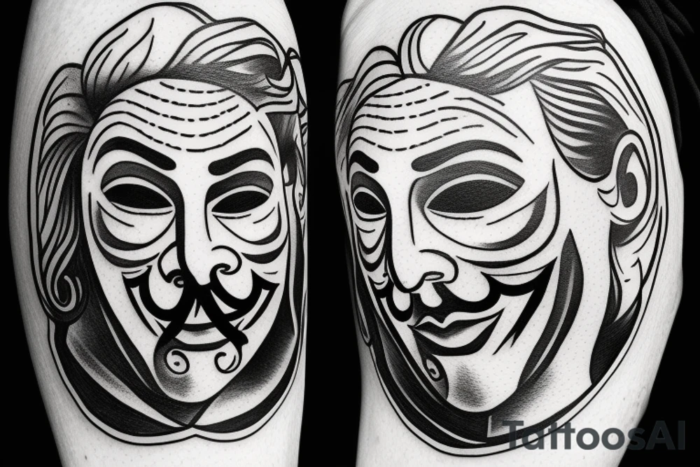 anonymous mask with laugh tattoo idea