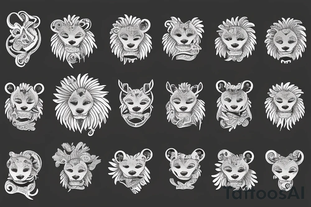 lion frog tattoo idea