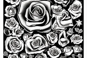A pistol with a rose in its barrel tattoo idea