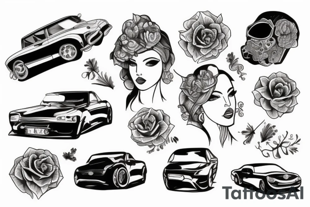 woman. car.. tattoo idea