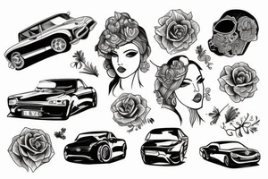 woman. car.. tattoo idea