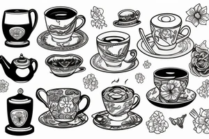 Cup of tea used as a boat tattoo idea