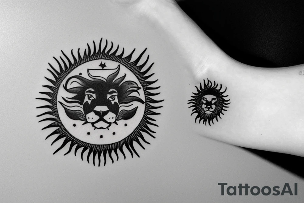 lion and sun . Iran flag tattoo idea