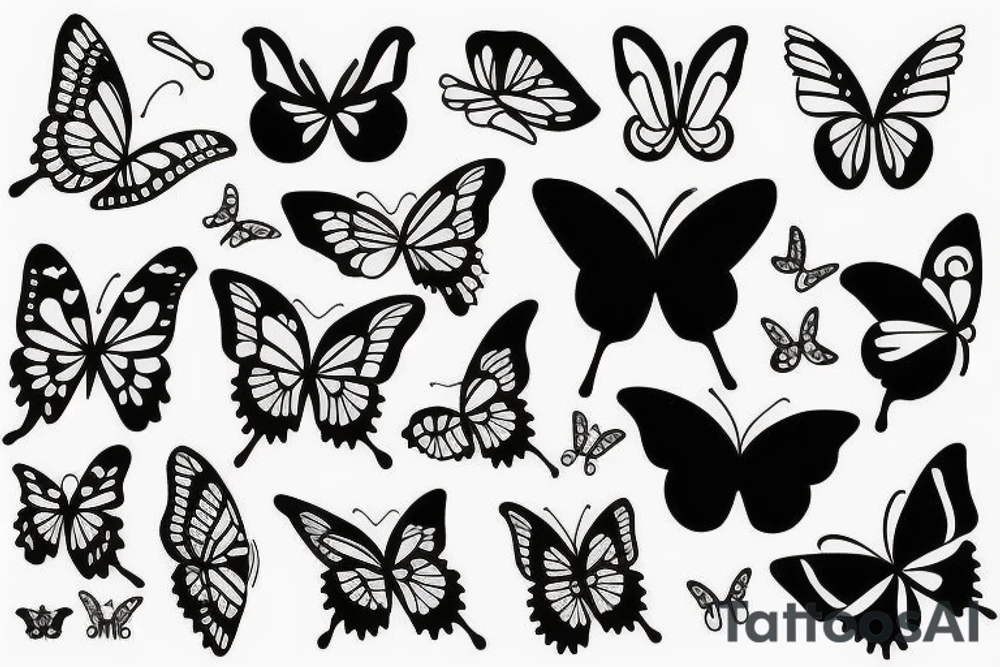 A number 222 with butterfly tattoo idea
