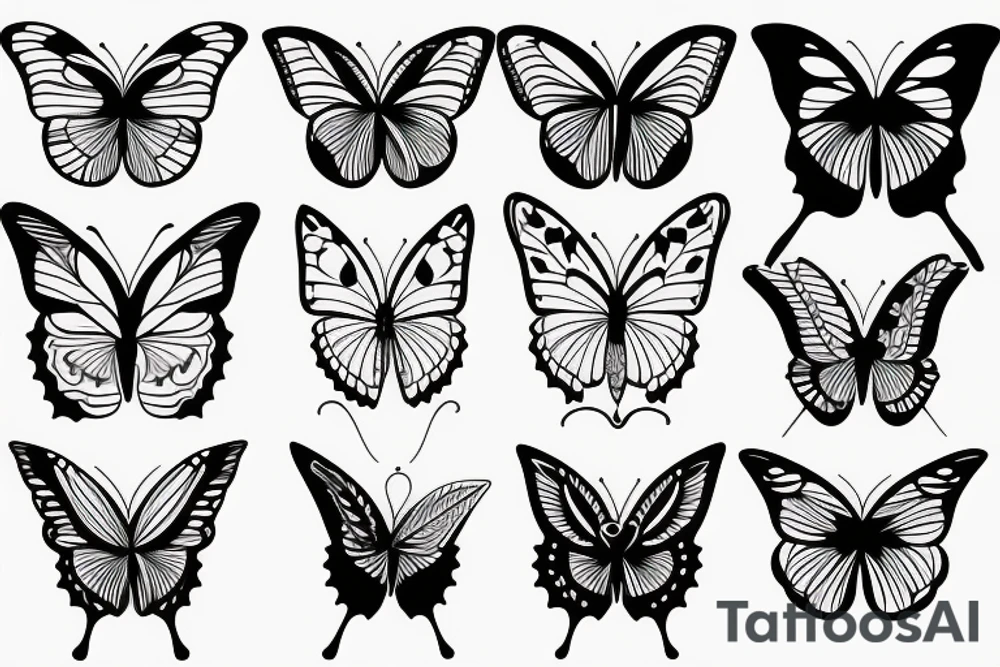 A number 222 with butterfly tattoo idea