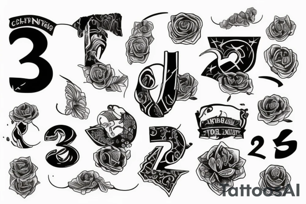 A number 222 tattoo idea