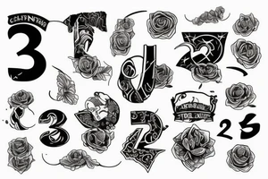 A number 222 tattoo idea