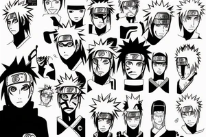 naruto and sasuke half face tattoo idea