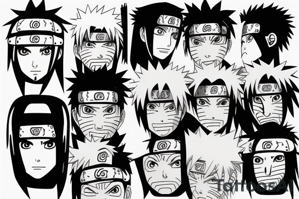 naruto and sasuke half face tattoo idea