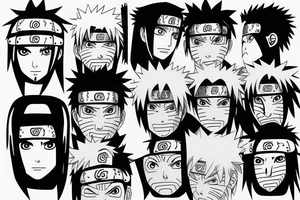naruto and sasuke half face tattoo idea