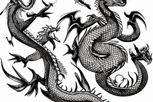 A dragon eating a fish tattoo idea