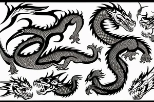 A dragon eating a fish tattoo idea