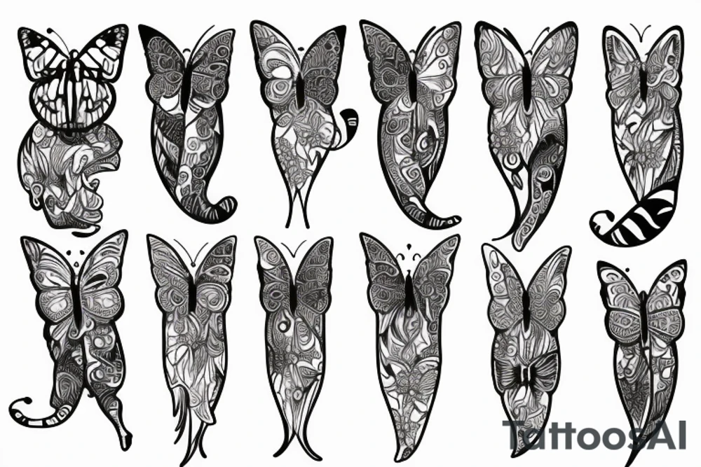 Tiger with a butterfly tattoo idea
