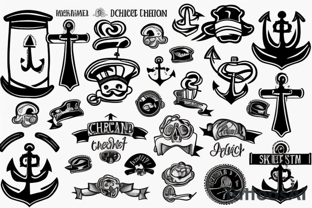 Navy anchor chef officer tattoo idea