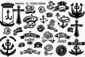 Navy anchor chef officer tattoo idea
