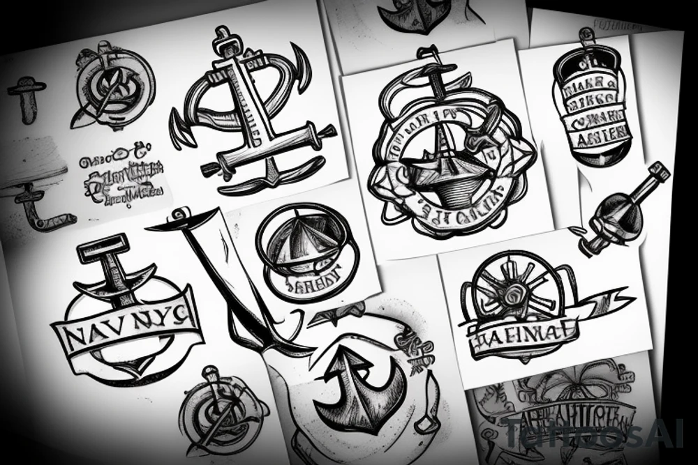 Navy anchor chef officer tattoo idea