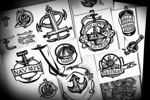 Navy anchor chef officer tattoo idea