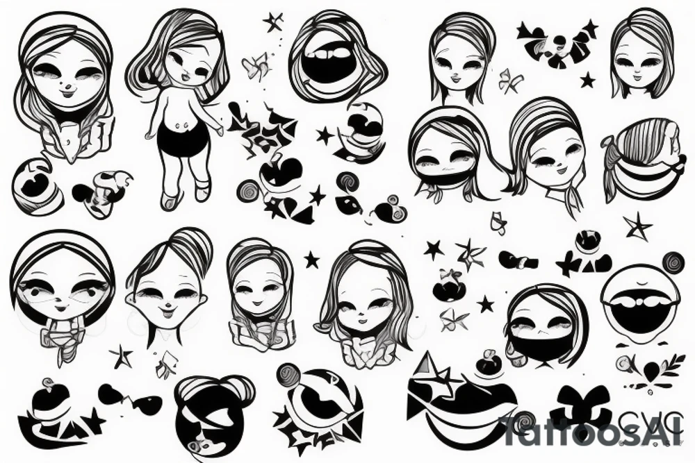 girl baby tattoo idea