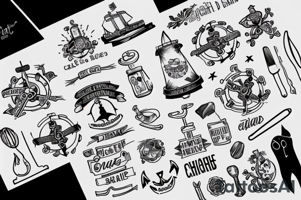 Navy anchor chef officer tattoo idea
