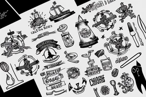 Navy anchor chef officer tattoo idea