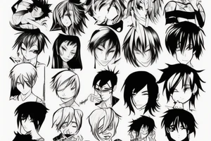 funny anime boys tattoo idea