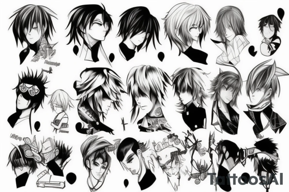 funny anime boys tattoo idea