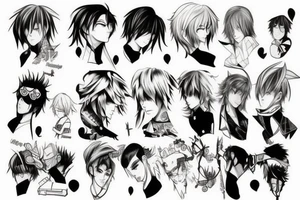 funny anime boys tattoo idea